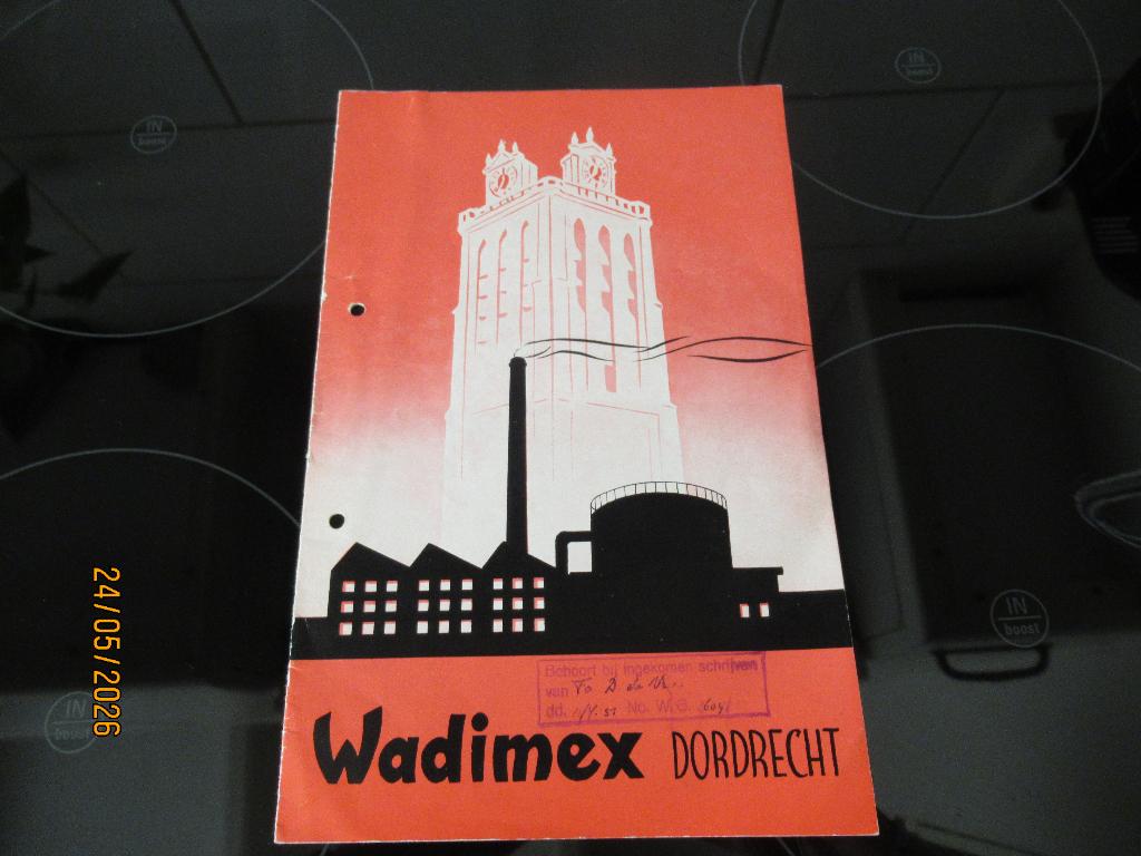 OUDE BROCHURE - WADIMEX DORDRECHT-FIRMA DE VRIES  VERF1950, Ophalen of Verzenden, Gelezen, Folder