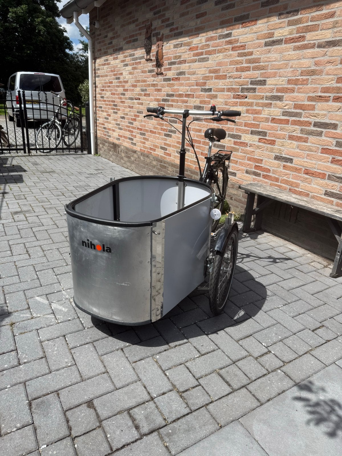 Nihola bakfiets met Pendix elektrische ondersteuning, Fietsen en Brommers, Gebruikt, Elektrisch, 2 kinderen, Trommelrem