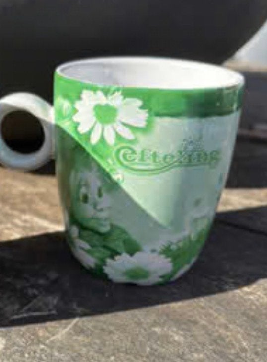 Efteling mok met Pardoes en bloemen gezocht, Ophalen, Groen, Gebruikt, Overige stijlen
