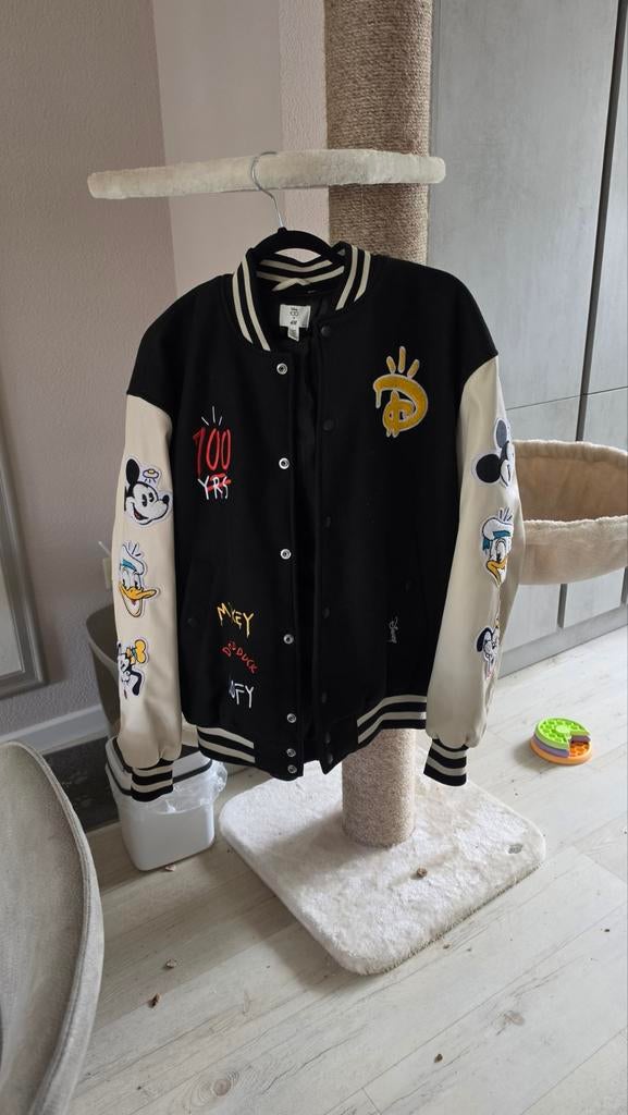Disney 100 Jaar Varsity Jacket - Mickey & Friends, Disney, Zwart, Zo goed als nieuw, Ophalen