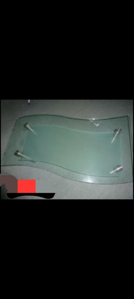 Glazen salontafel met metalen pootjes, Ophalen, Gebruikt, Rechthoekig, Glas