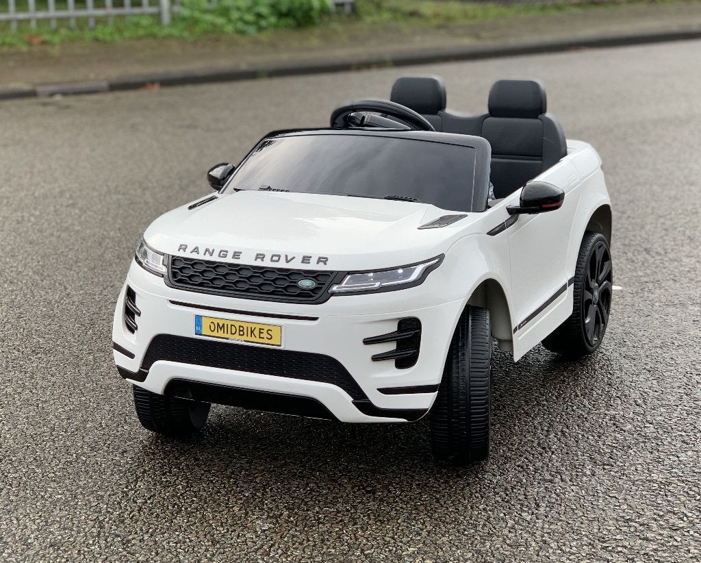 Range Rover Evoque 12v zwart bluetooth Rc / Leder zitje/ EVA, Kinderen en Baby's, Nieuw