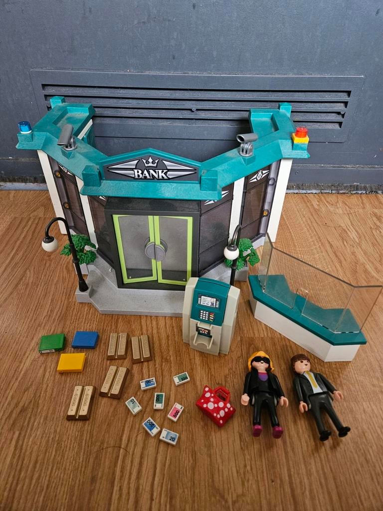 Playmobil Bank met Geldautomaat, kluis, goud en geld, Ophalen of Verzenden, Gebruikt, Complete set