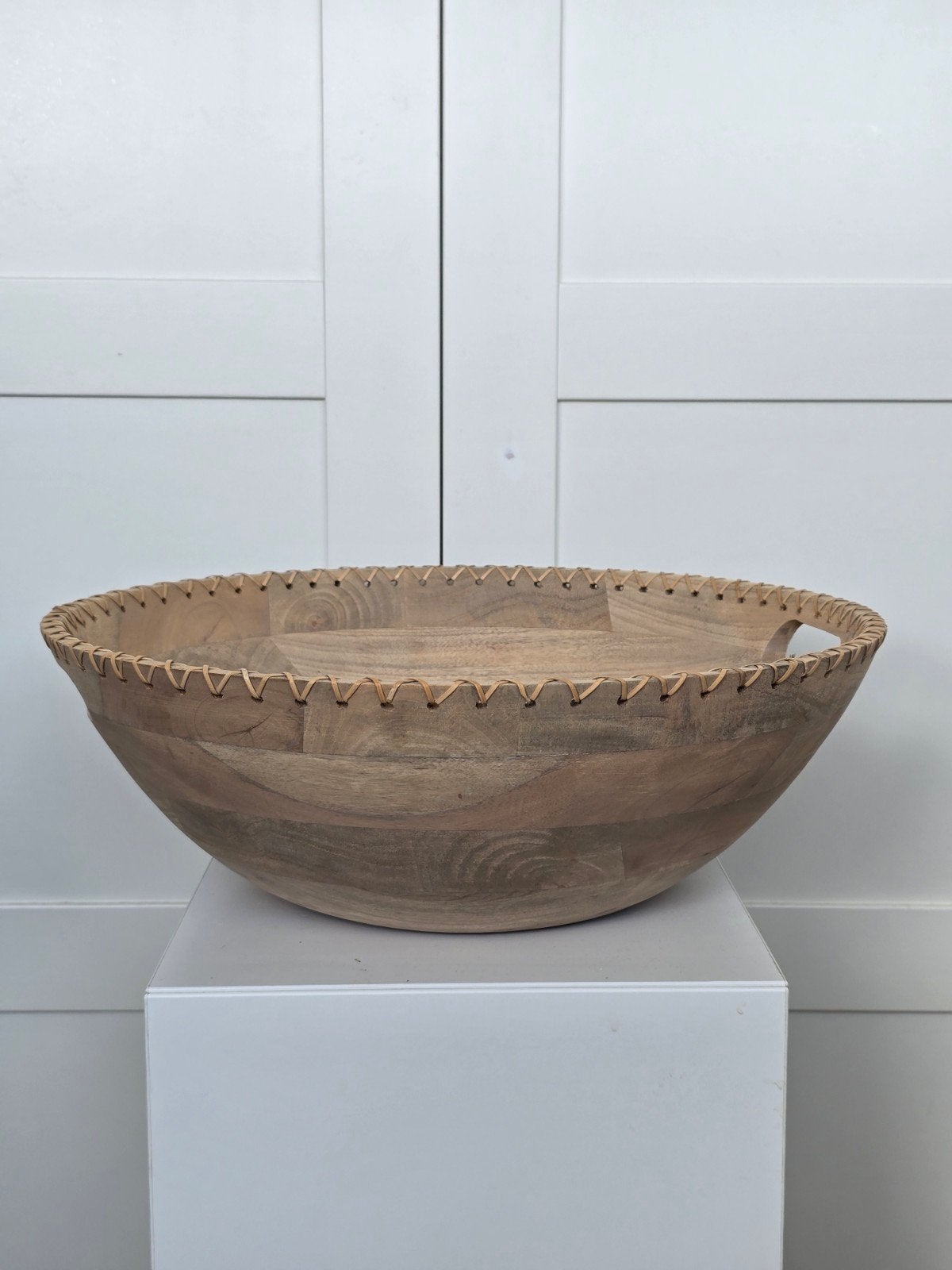 Riviera Maison Houten Schaal met Handvatten, Met handvatten, Schaal, Rond, Ophalen of Verzenden