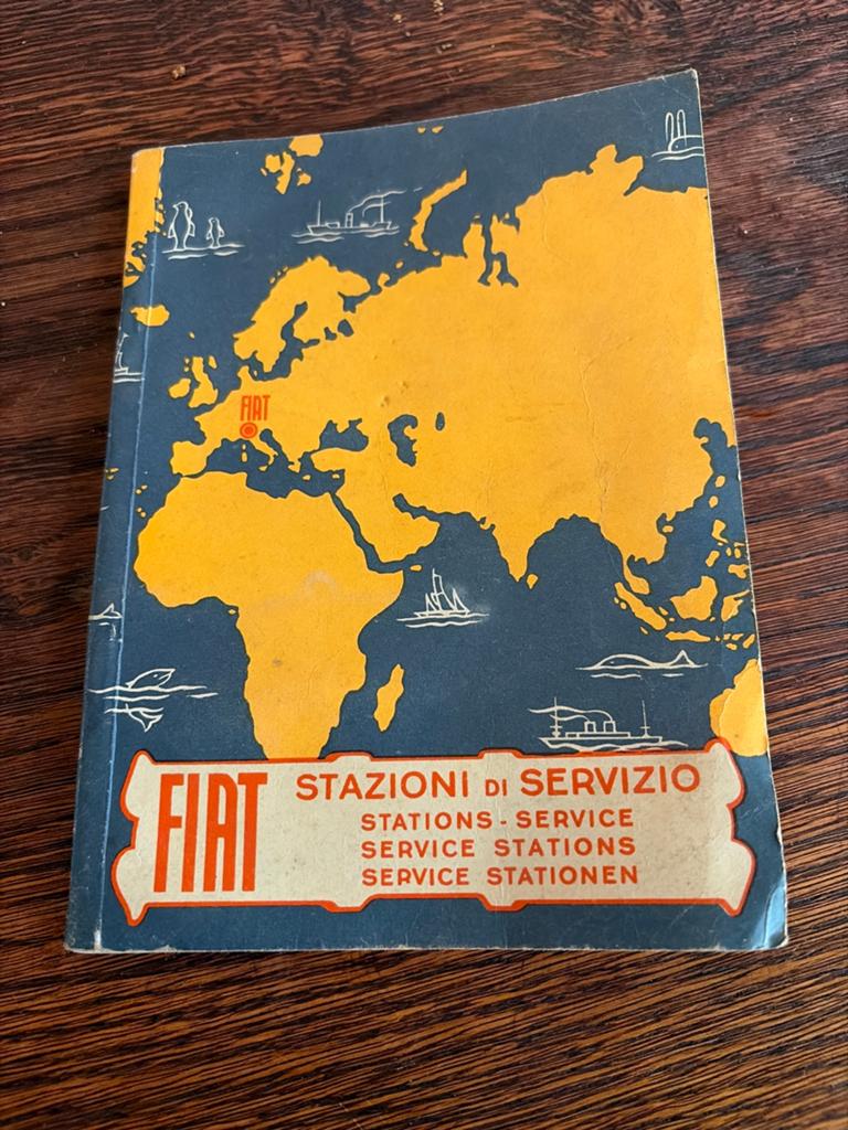 Vintage Fiat Service Stations Boekje - Maart 1955, Ophalen of Verzenden, Zo goed als nieuw, 1800 tot 2000, Landkaart