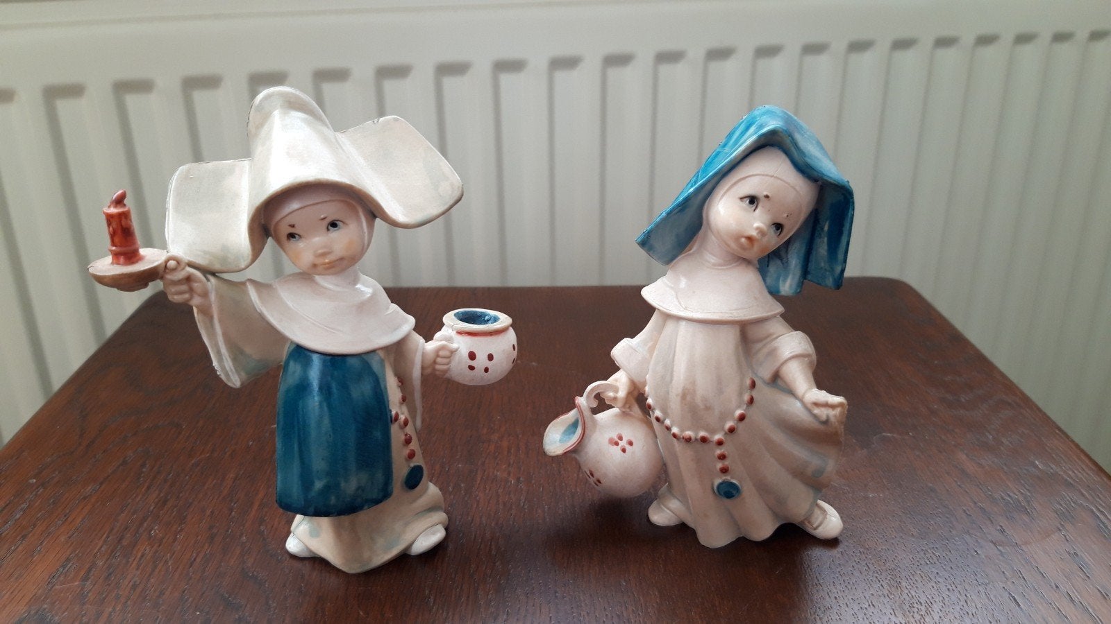 Vintage zusterbeeldjes - gesigneerd Simonetti - Italië, Ophalen of Verzenden