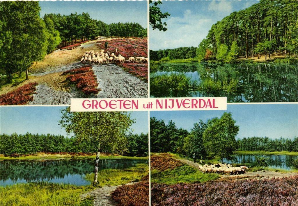 Groeten uit Nijverdal - 4 afb - gelopen, Verzamelen, Ophalen of Verzenden, Voor 1920, Gelopen, Friesland