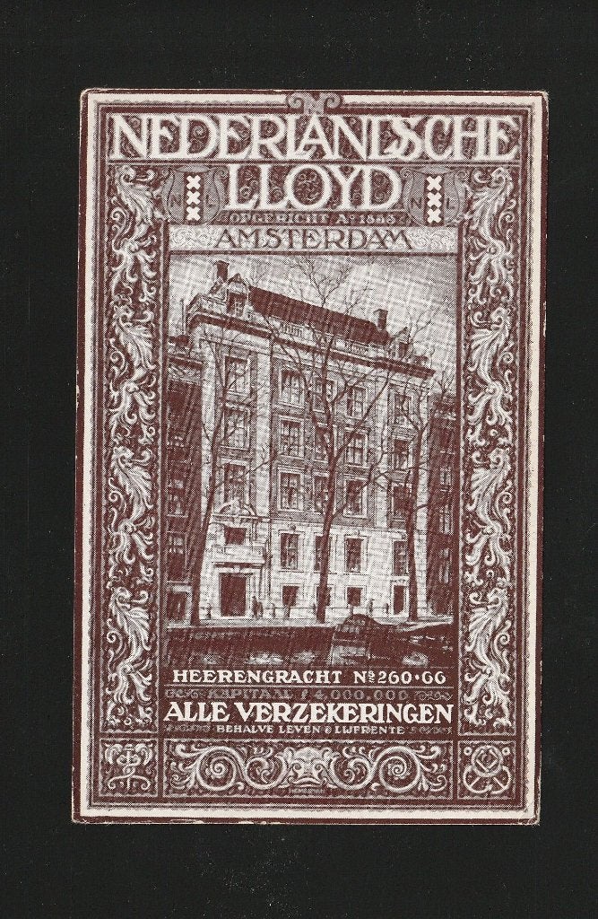 Ansichtkaart Reclame Nederlandsche Lloyd Verz A'dam B09-8, Ophalen of Verzenden, 1920 tot 1940, Ongelopen, Overige thema's