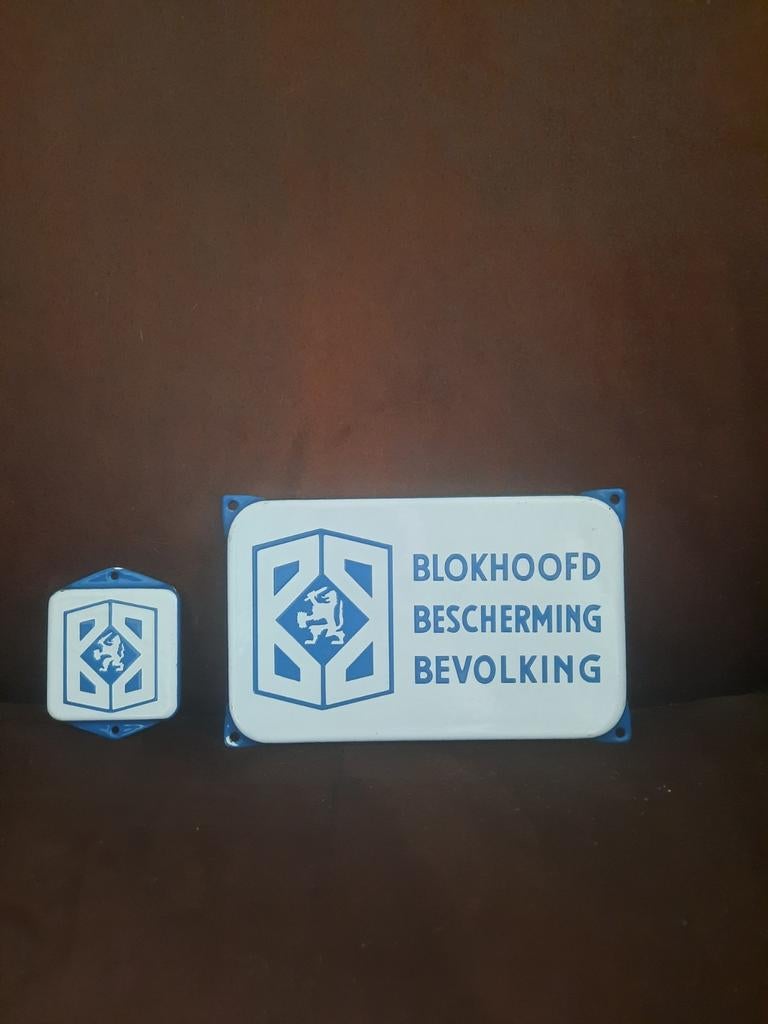 Emaille bordje blokhoofd en deurschildje, Ophalen of Verzenden, Landmacht, Nederland