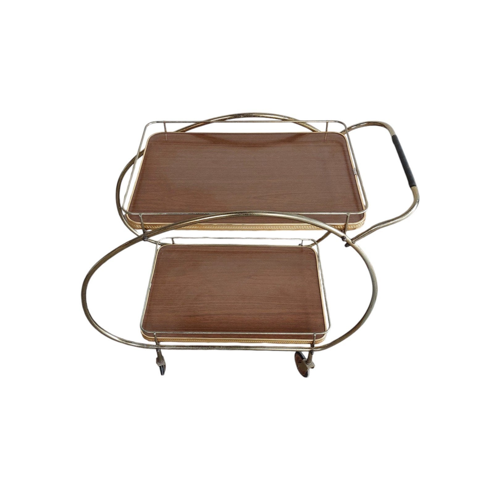 Vintage messing serveerwagen met formica bladen, Ophalen