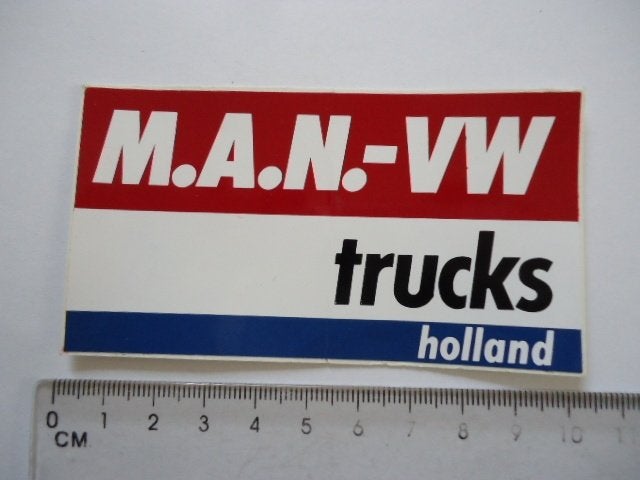 sticker oud MAN VW Volkswagen truck holland nl retro vlag, Verzenden, Zo goed als nieuw, Auto of Motor
