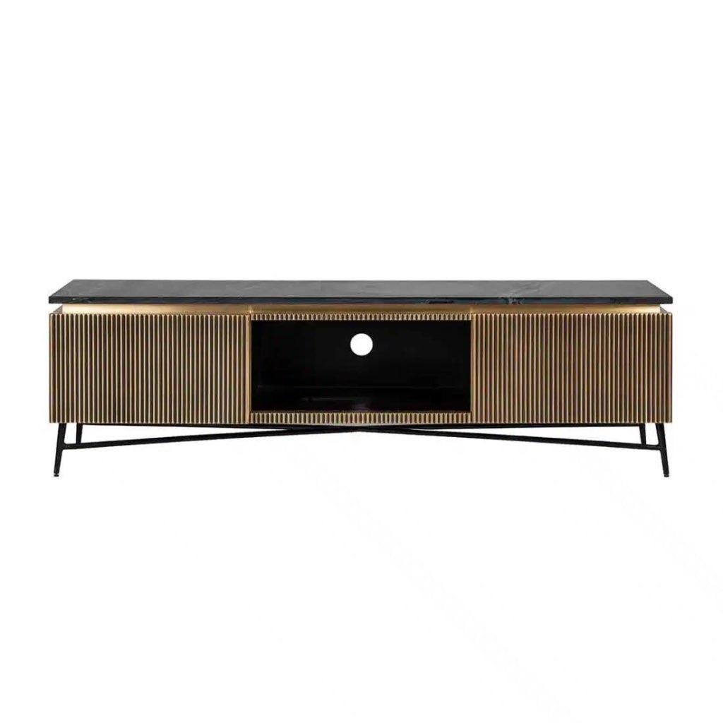 Richmond Interiors tv meubel Ironville 170x40x50 cm marmer, Ophalen, Richmond Interiors, Overige materialen, Info@richmondinteriors.nl