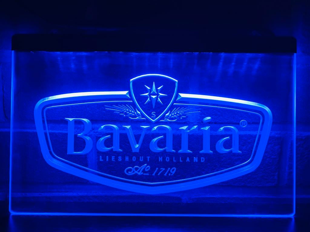 Led Lichtbord BAVARIA 3d neon look, Ophalen of Verzenden, Nieuw, Lichtbak of (neon) lamp