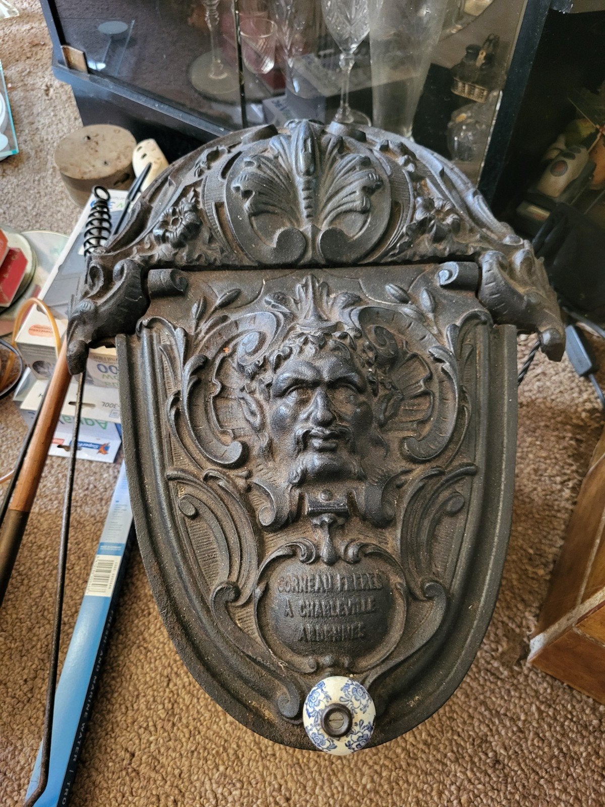 Antieke gietijzeren hout/kolenbak, Ophalen of Verzenden