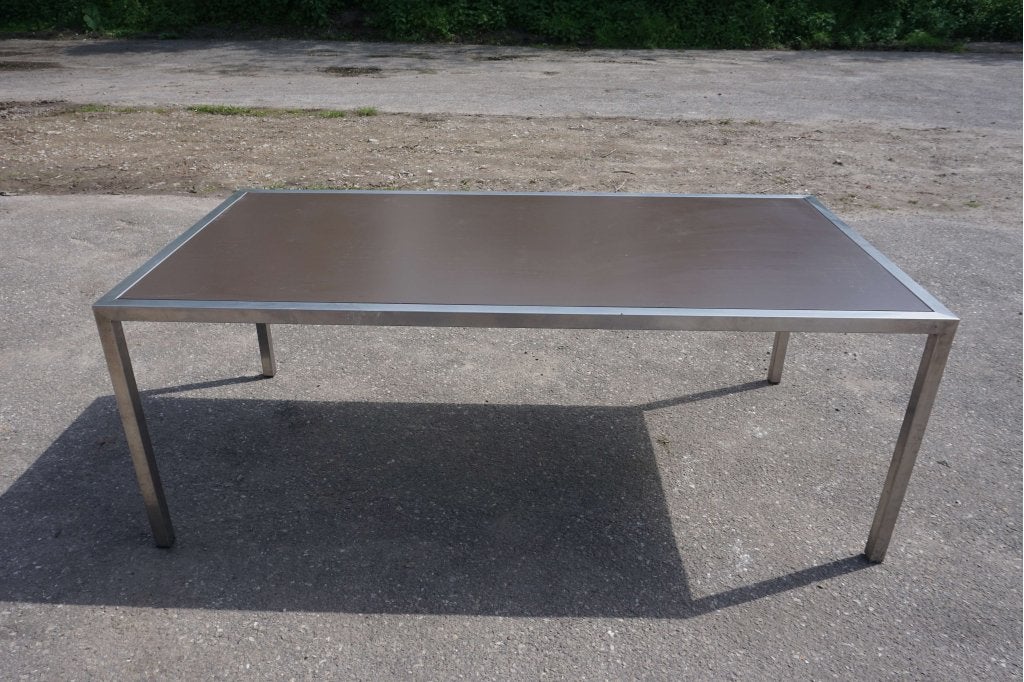 RVS tafel  kantinetafel eettafel keukentafel, Gebruikt, 100 tot 150 cm, Niet ingevuld, Vijf personen of meer