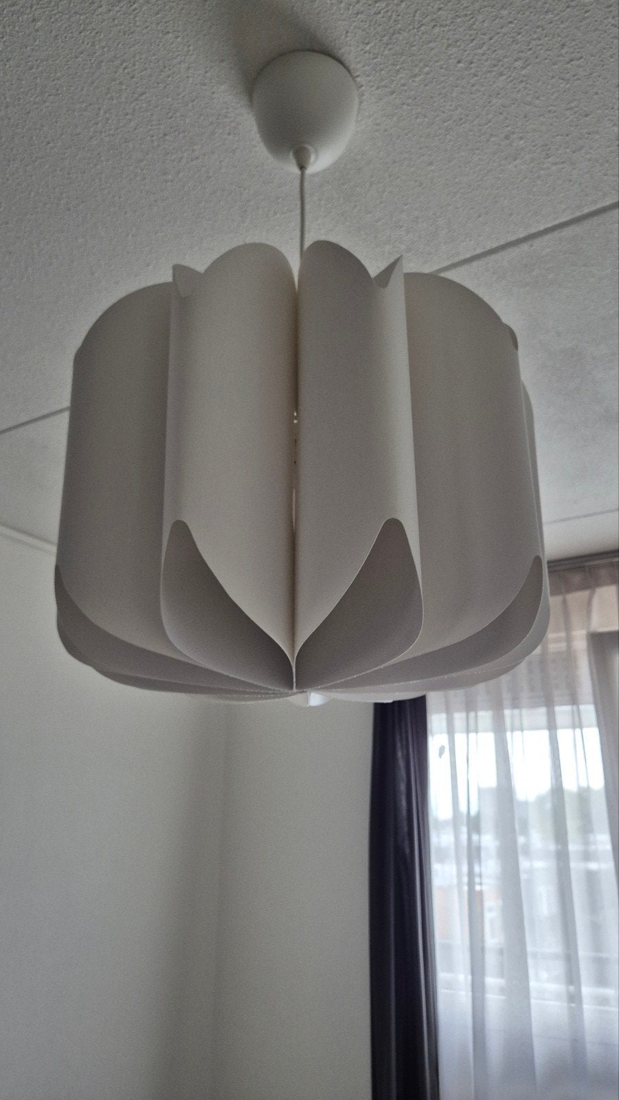 Witte IKEA MOJNA hanglamp met IKEA HEMMA ophangsysteem, Ophalen, Rond, Hanglamp