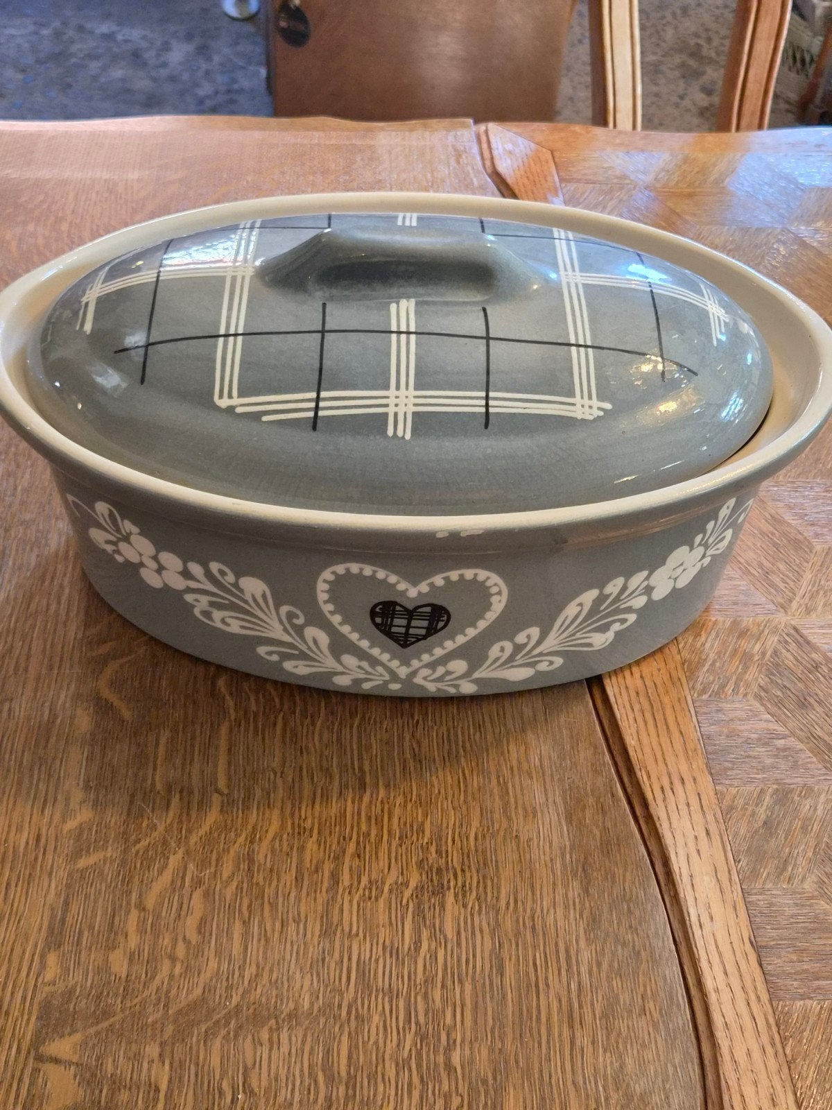 Franse ovale aardewerk ovenschaal met deksel, Ophalen of Verzenden