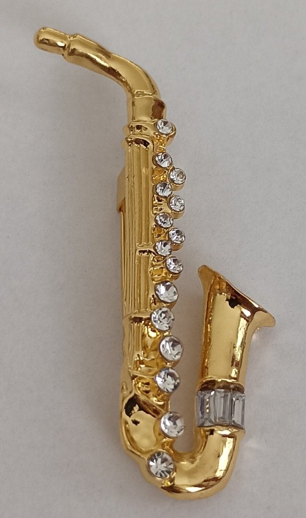 Saxofoon broche, Overige materialen, 4 tot 7 cm, Overige kleuren, Nieuw