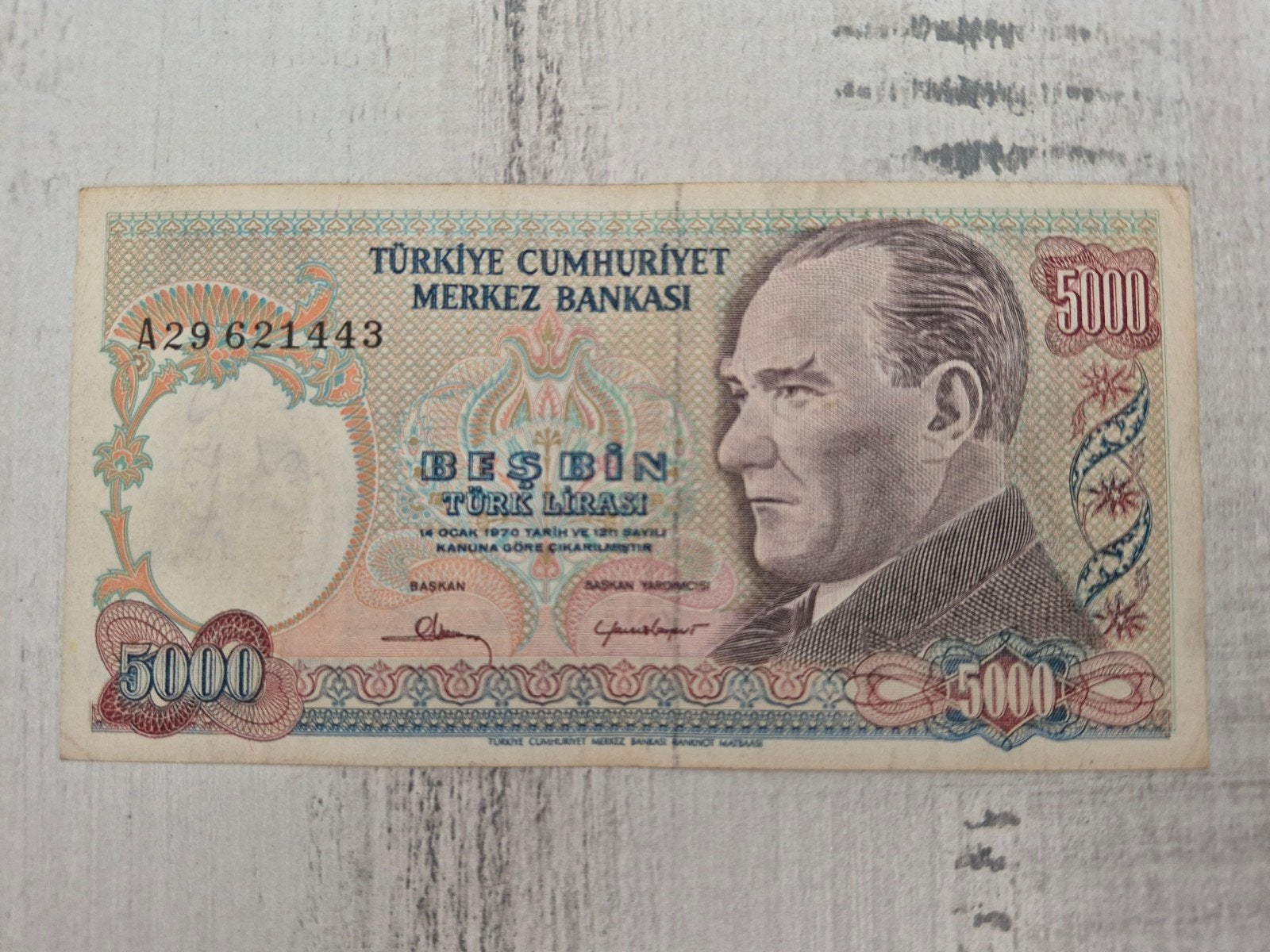 Turkije  5000 Lira Bankbiljet - Zeldzaam verzamelobject, Ophalen of Verzenden