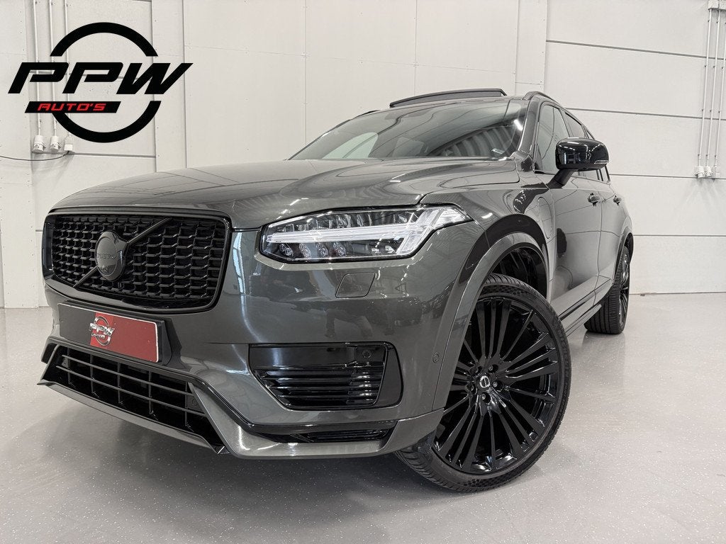Volvo XC90 T8 Recharge AWD R-Design PANO/LUCHTVERING/B&W/SOH, Auto's, Gebruikt, Zwart, 4 cilinders, 7 stoelen
