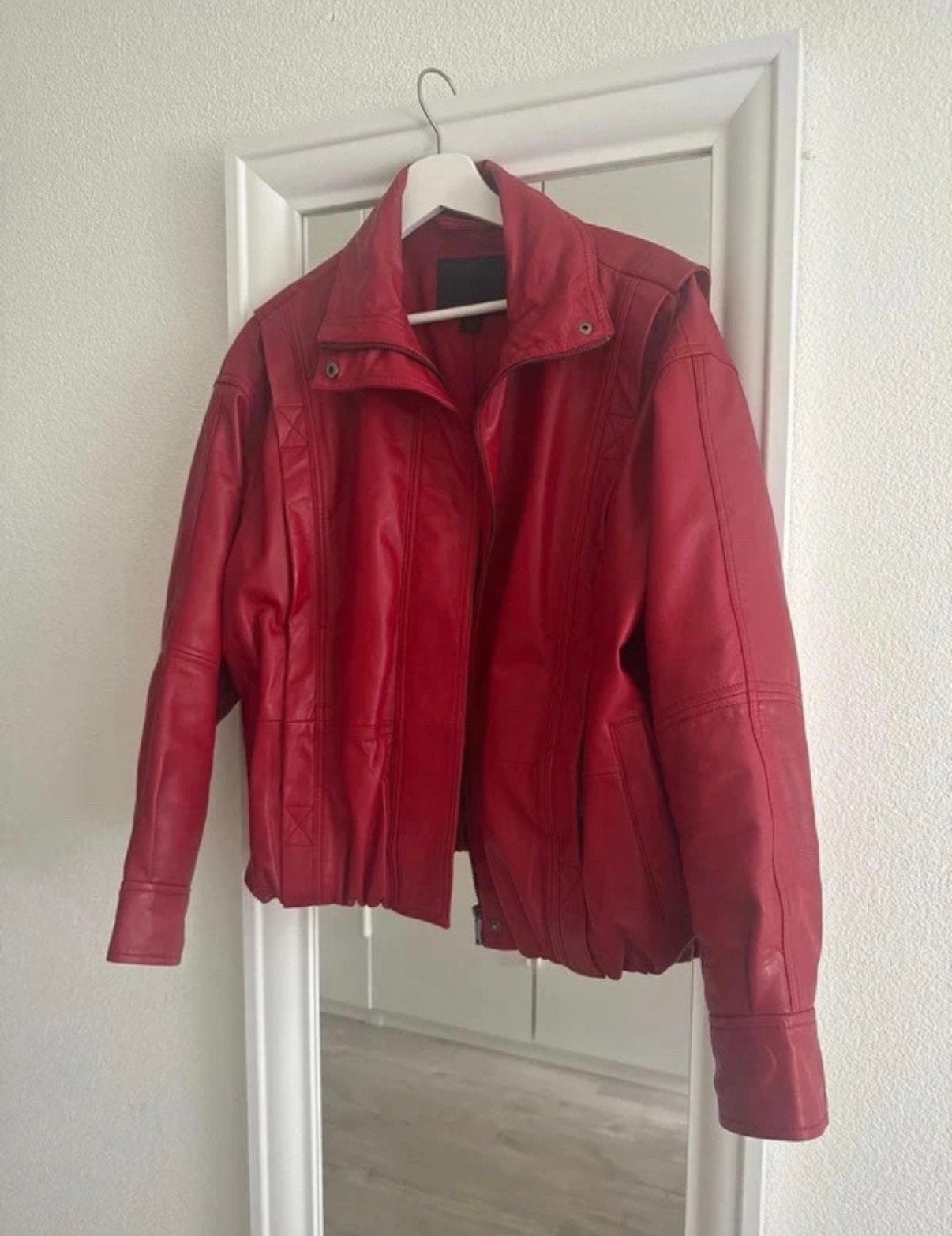 Zara leren jas, Kleding | Dames, Ophalen of Verzenden, Zo goed als nieuw, Rood