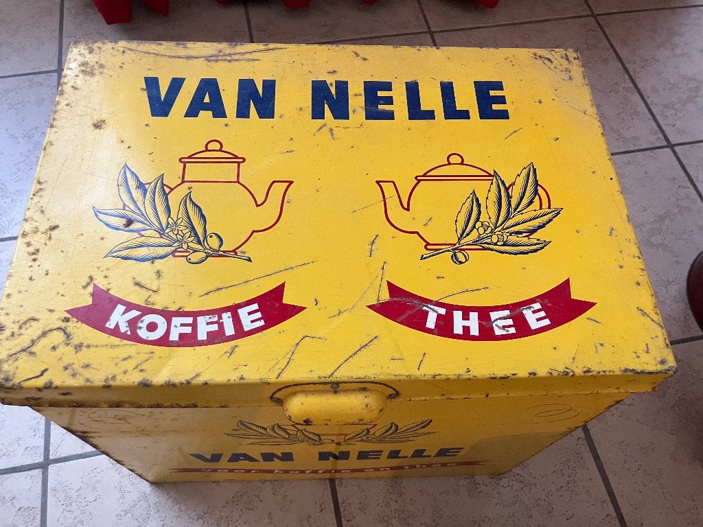 Van Nelle display blik voor koffie of thee, Verzamelen, Ophalen of Verzenden, Gebruikt, Koffie, Van Nelle