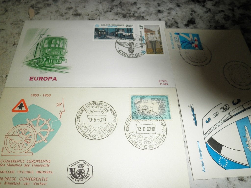fdc  belgie en brieven, Postzegels en Munten, Postzegels | Europa | België, Ophalen, Gestempeld, Met stempel, Treinen