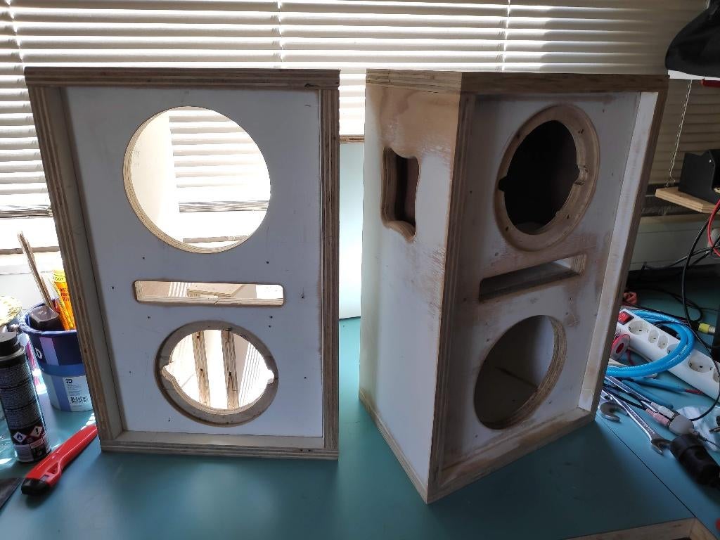 Zelfbouw speakerkast project, Audio, Tv en Foto, Luidsprekers, Verzenden, Minder dan 60 watt, Front, Rear of Stereo speakers, Overige merken