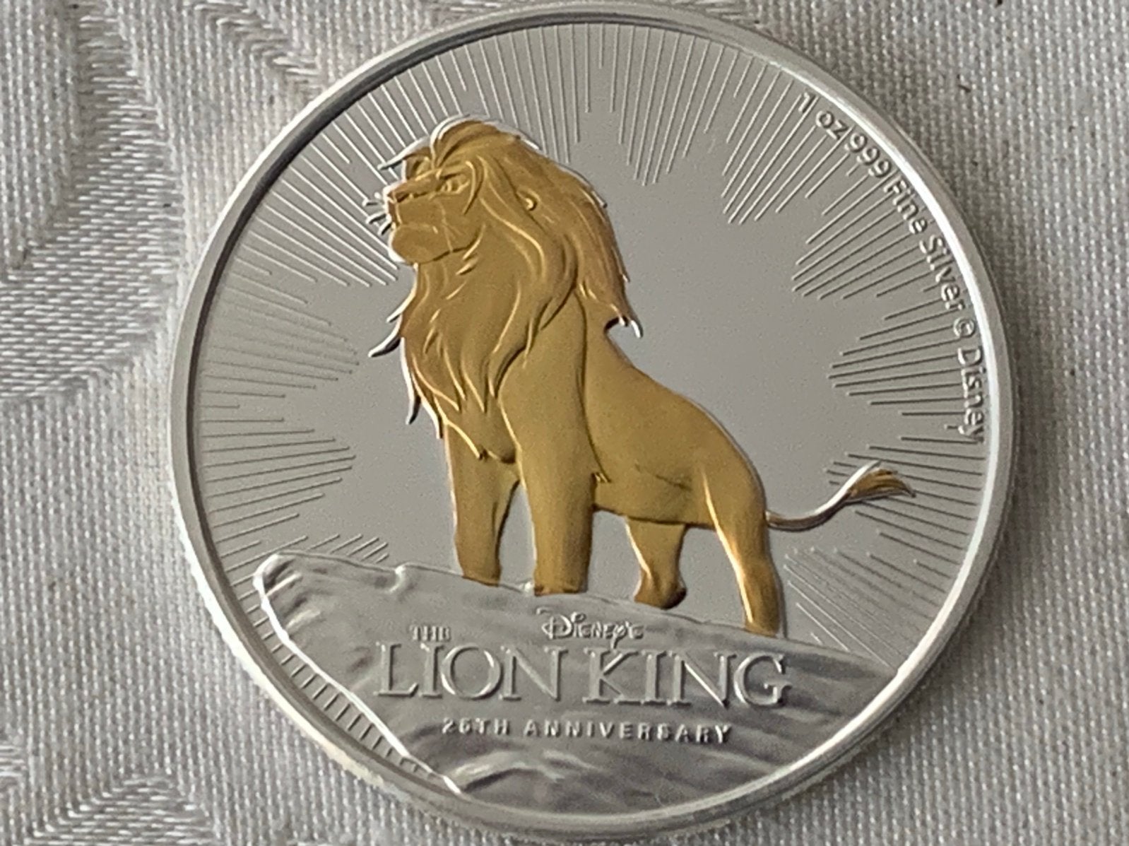 Lion king 1 oz zilveren munt 2019 met elisabeth 2, Postzegels en Munten, Ophalen of Verzenden, Zilver