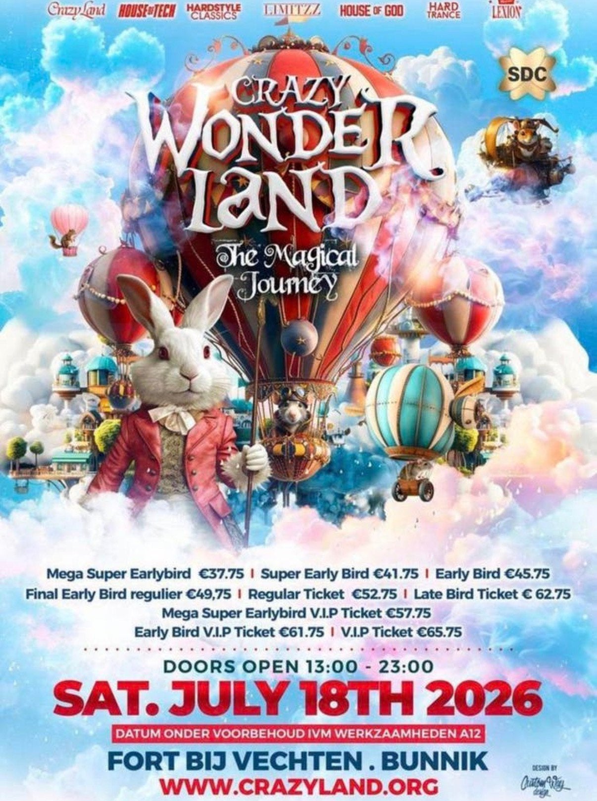 Te koop: 2 VIP tickets voor Crazy Wonderland 2026, Tickets en Kaartjes, Evenementen en Festivals, Twee personen
