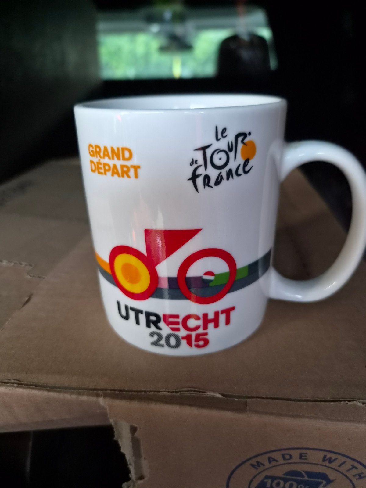Tour de France Grand Départ Utrecht 2015 Mok, Ophalen of Verzenden, Zo goed als nieuw, Wit