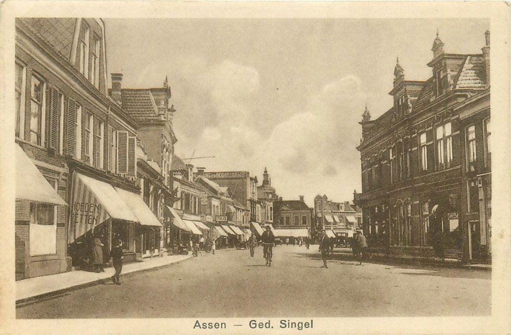 701-190-029 Assen Ged Singel, Ophalen of Verzenden, Voor 1920, Drenthe