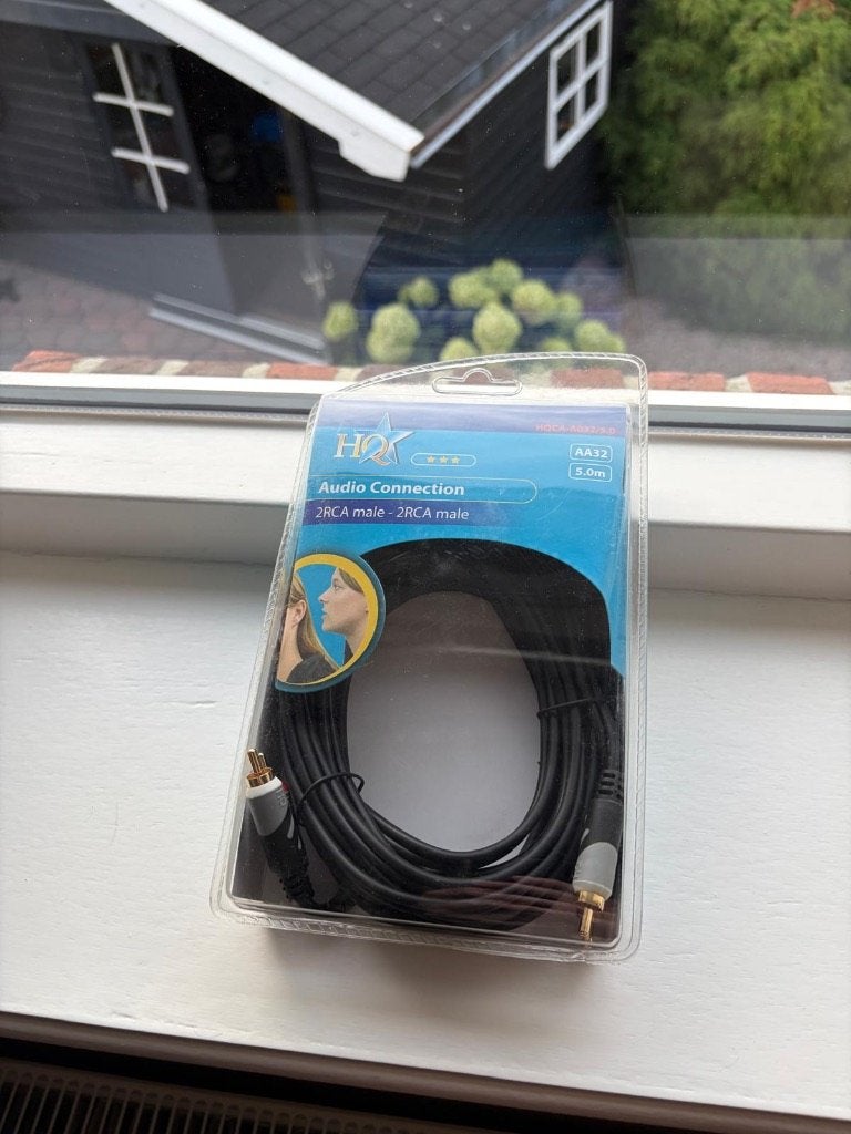 Hox Audio Connection 2RCA male - 2RCA male kabel 5.0m, Ophalen of Verzenden, Nieuw, 5 tot 10 meter, Interlink-kabel