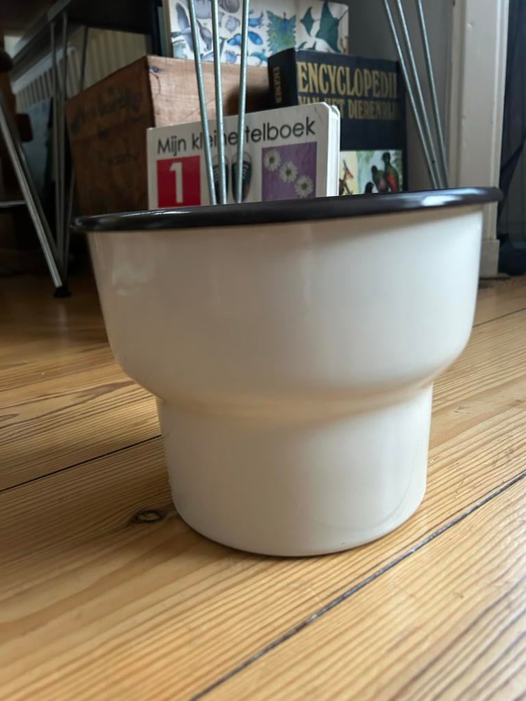 IKEA Citronsyra emaille pot crème wit, Tuin en Terras, Bloembakken en Plantenbakken, Ophalen of Verzenden