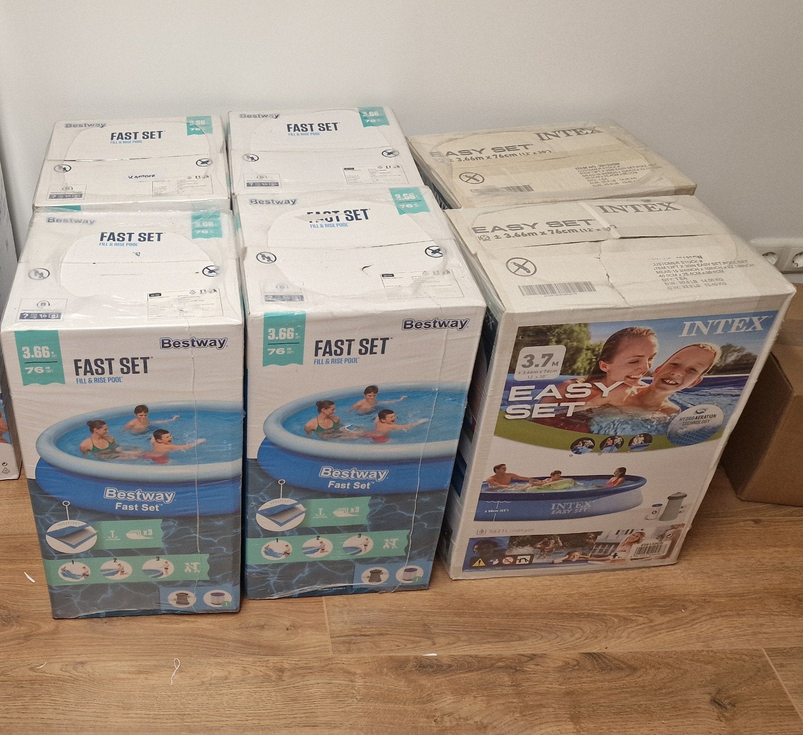 NIEUW! 366 cm Bestway en Intex zwembaden, Tuin en Terras, Minder dan 80 cm, Overige typen, Rond, Ophalen of Verzenden