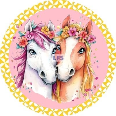 L2880 luxe icing paarden 20cm eetbare taart print topper, Hobby en Vrije tijd, Taarten en Cupcakes maken, Ophalen of Verzenden
