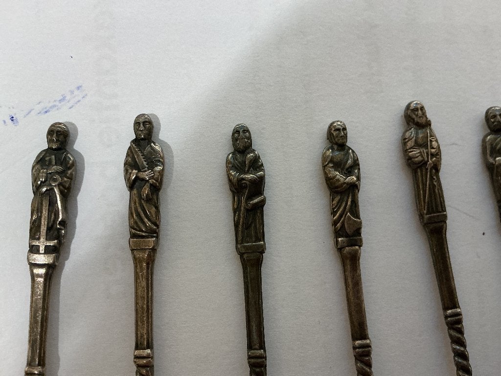 12 Lepeltjes 12 apostelen 2 vorkjes en 1 lepeltje bieden, Ophalen of Verzenden, Nieuw