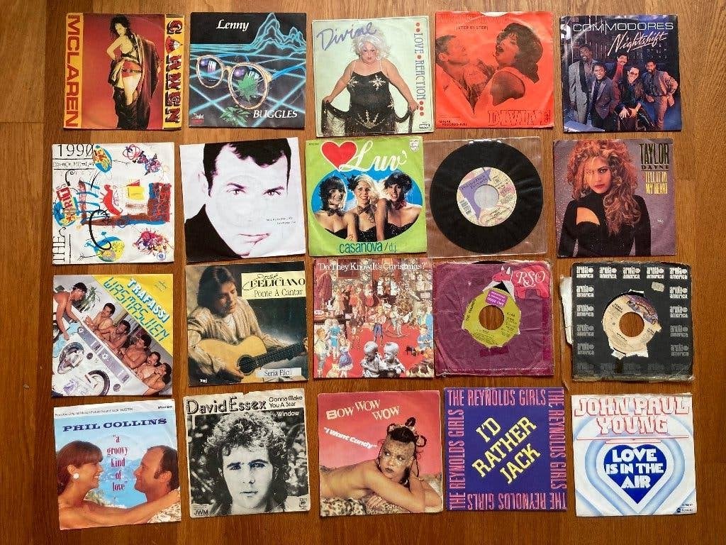 vinyl muziek singletjes singles 7 inch 7" jaren 70 80 90, Ophalen of Verzenden, Gebruikt