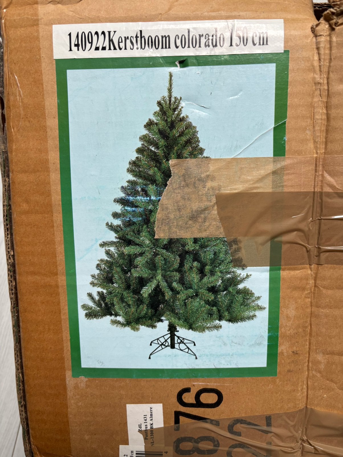Kunstkerstboom in doos, Ophalen, Zo goed als nieuw