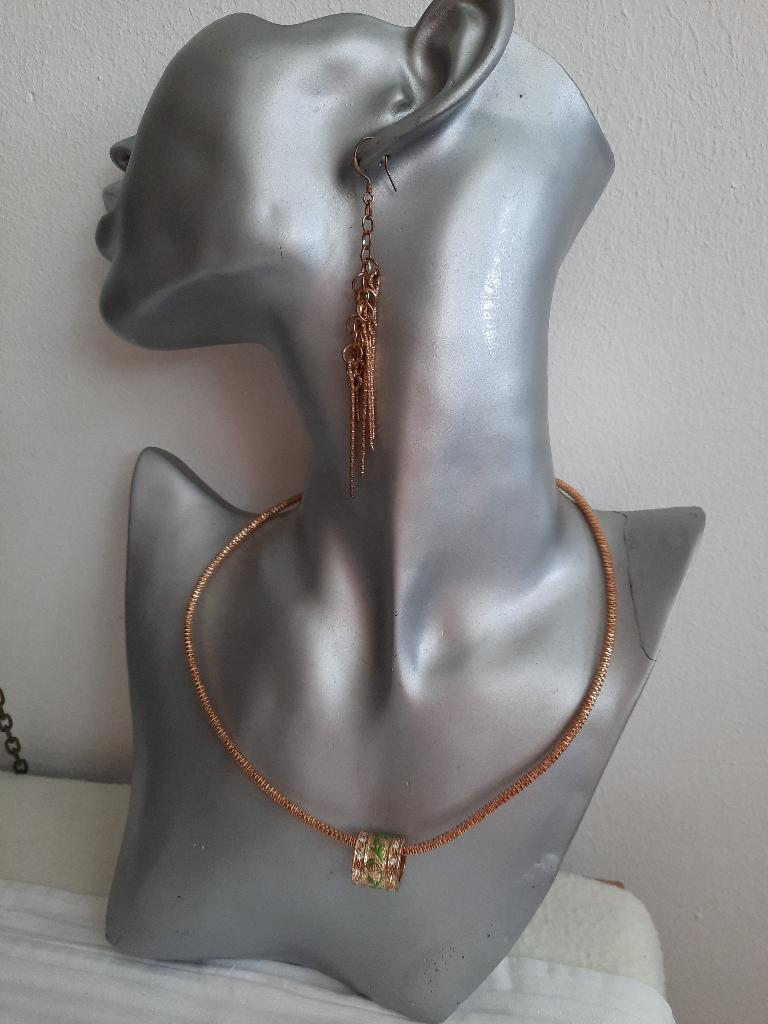 TRIO SET VAN 9KT GOUDVERGULD SIERADEN, Sieraden, Tassen en Uiterlijk, Antieke sieraden, Verzenden, Goud, Overige typen, Verguld