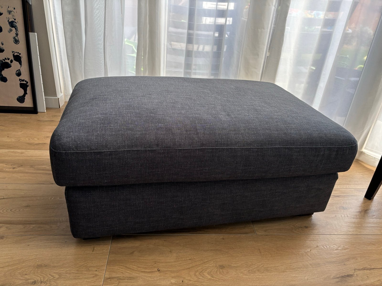 Donkergrijze loods5 hocker/voetenbank - Zo goed als nieuw, Ophalen, 75 tot 100 cm, Zo goed als nieuw, Stof