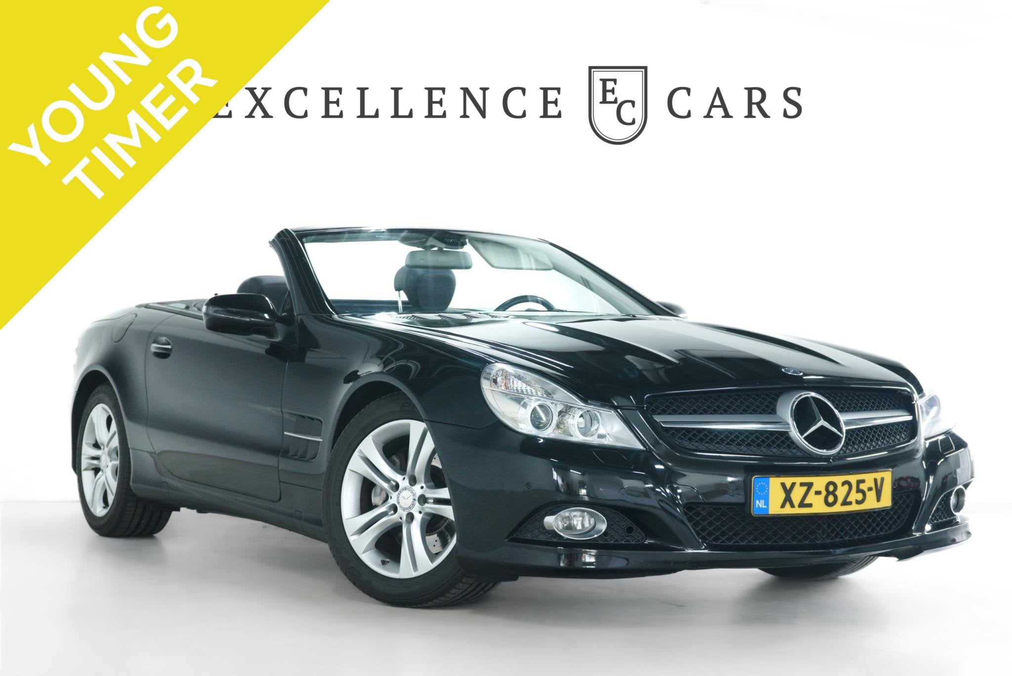 Mercedes-Benz SL-klasse 350 Youngtimer, Auto's, Euro 5, Achterwielaandrijving, Gebruikt, Zwart