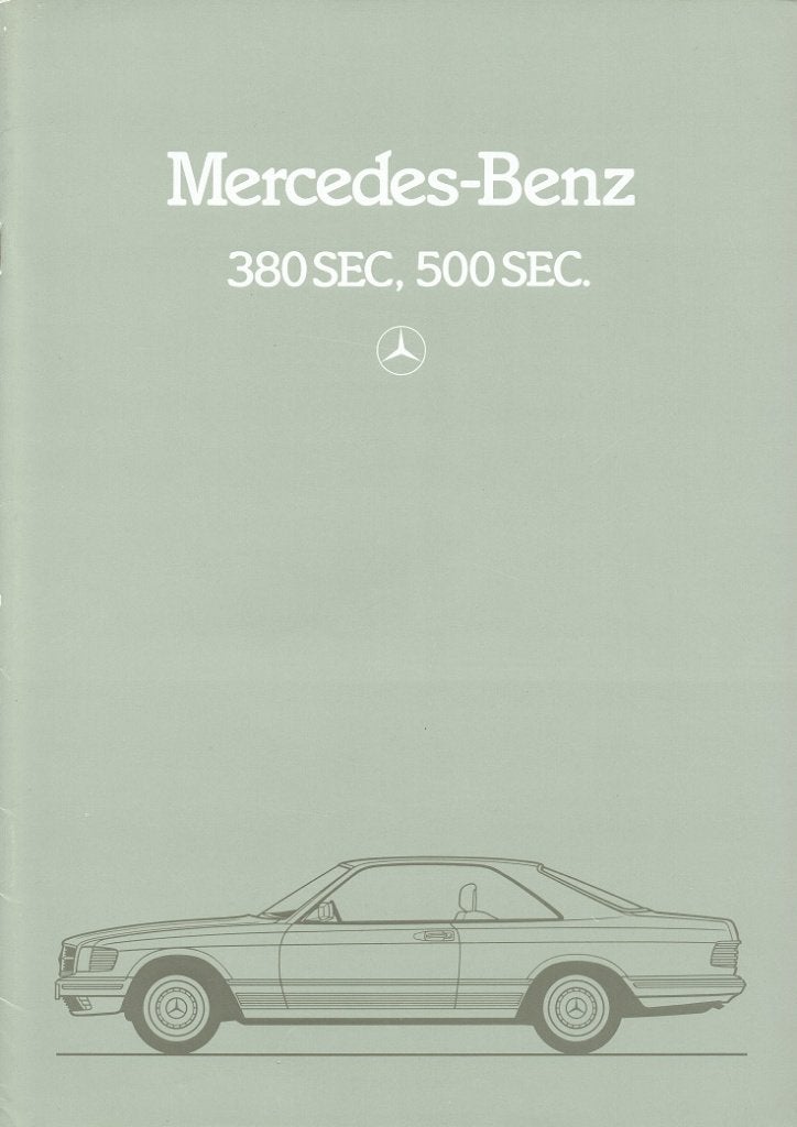 Folder Mercedes-Benz 380 SEC en 500 SEC (C126 - 1982), Verzenden, Gelezen, Mercedes