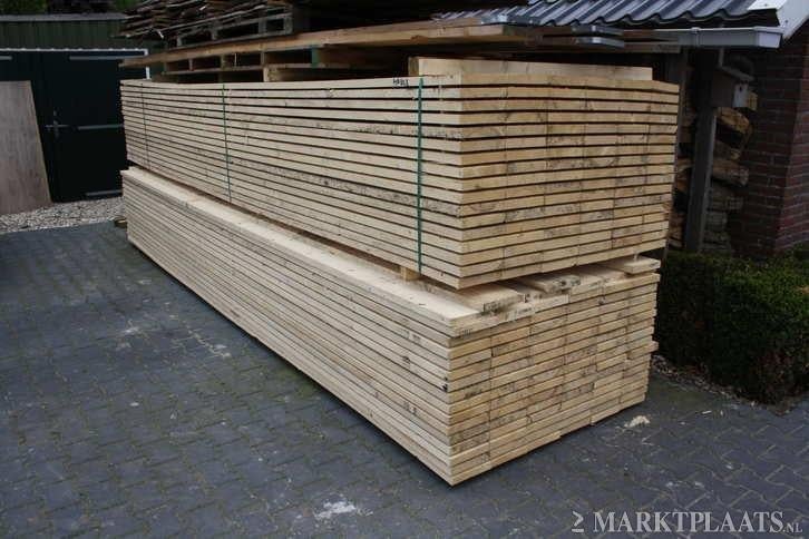 steigerhout KD  32x200  3,50/mtr, Ophalen, 25 tot 50 mm, Nieuw, Plank