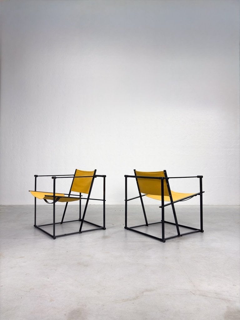 Set 'FM60' Fauteuils van Radboud van Beekum voor Pastoe, Ophalen, Dutch design, Mid-century, Industrieel, Minimalistisch, 75 tot 100 cm