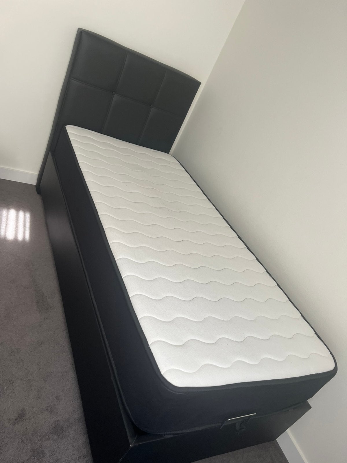Boxspring 1 persoons, Ophalen, Gebruikt, 90 cm, Eenpersoons
