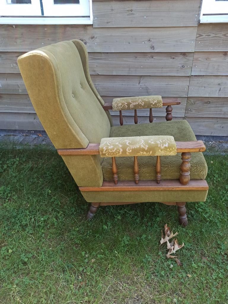 vintage fauteuil, Ophalen, Gebruikt, Minder dan 75 cm, Stof