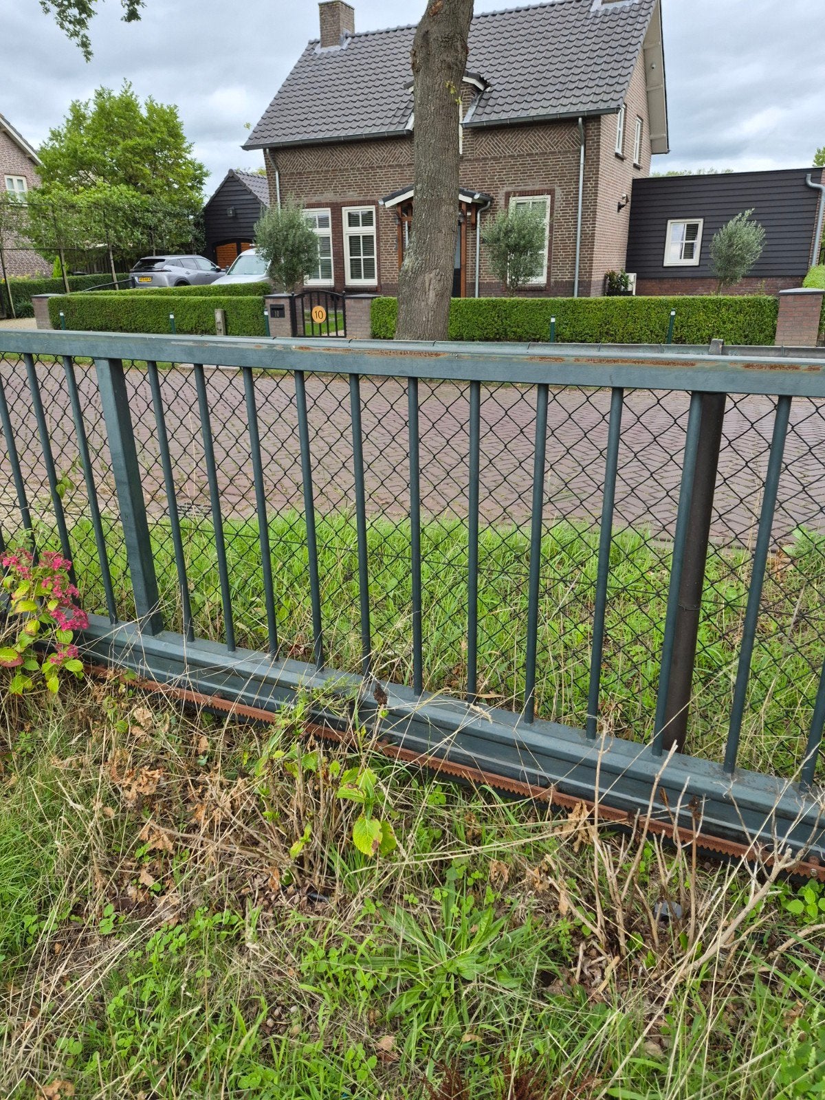 Elektrische bedrijfspoort Faac 820 - 6 meter breed, Tuin en Terras, Ophalen, Gebruikt, IJzer
