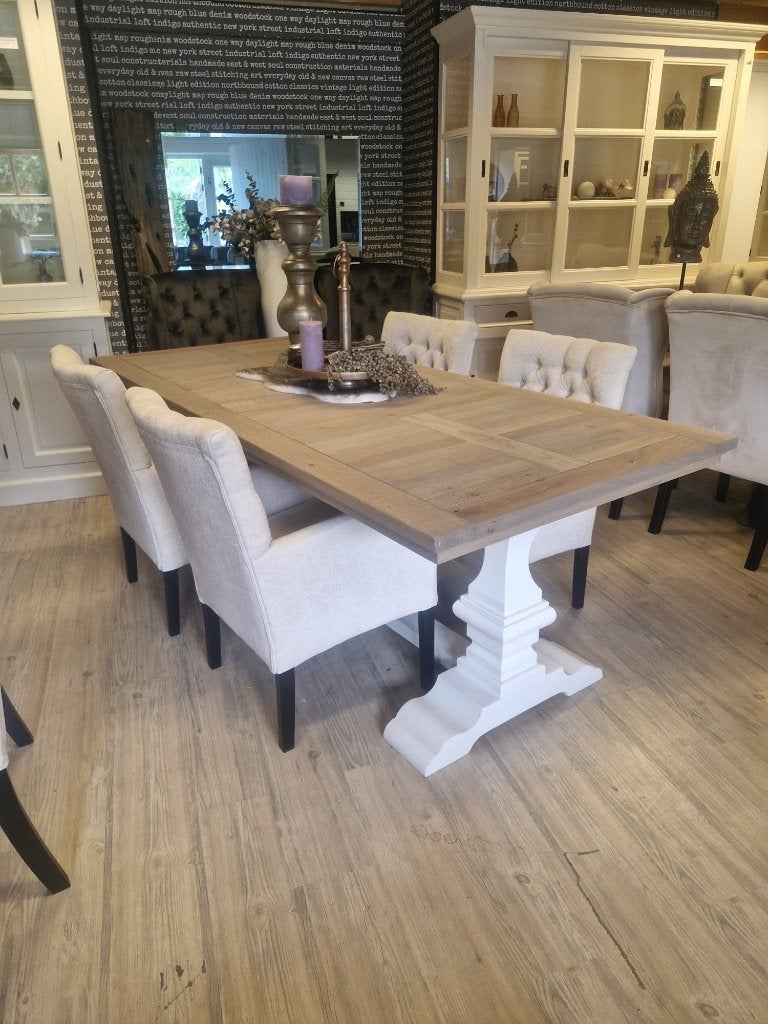 *VOORRAAD* 4 Landelijke Eetkamerstoel Bianca Stof Beige, Overige kleuren, Nieuw, Ophalen of Verzenden, Vier