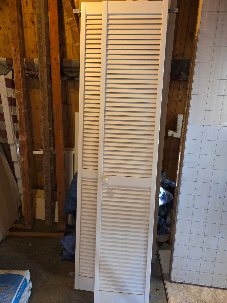 Kastdeuren -- 38x198cm 4 stuks, Ophalen, Minder dan 50 cm, Gebruikt, Wit